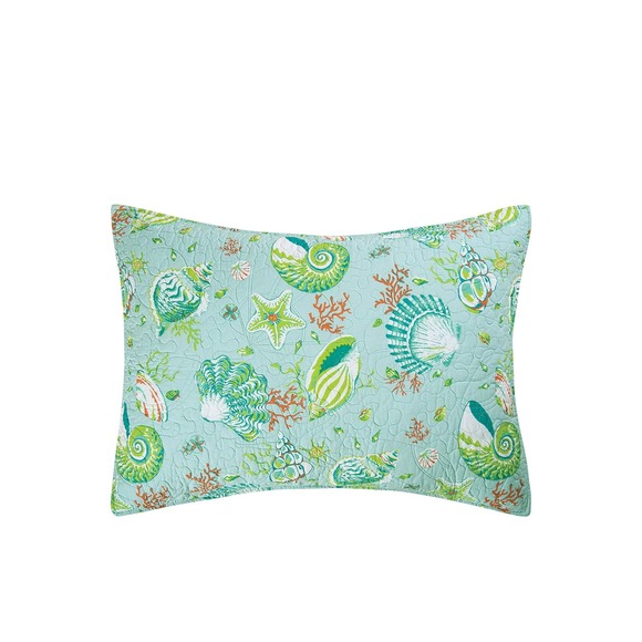 C&F Home Laguna Breeze Coastal Beach Theme Sea Shell Coral Pillow Shams 20 x 26 - Picture 1 of 2